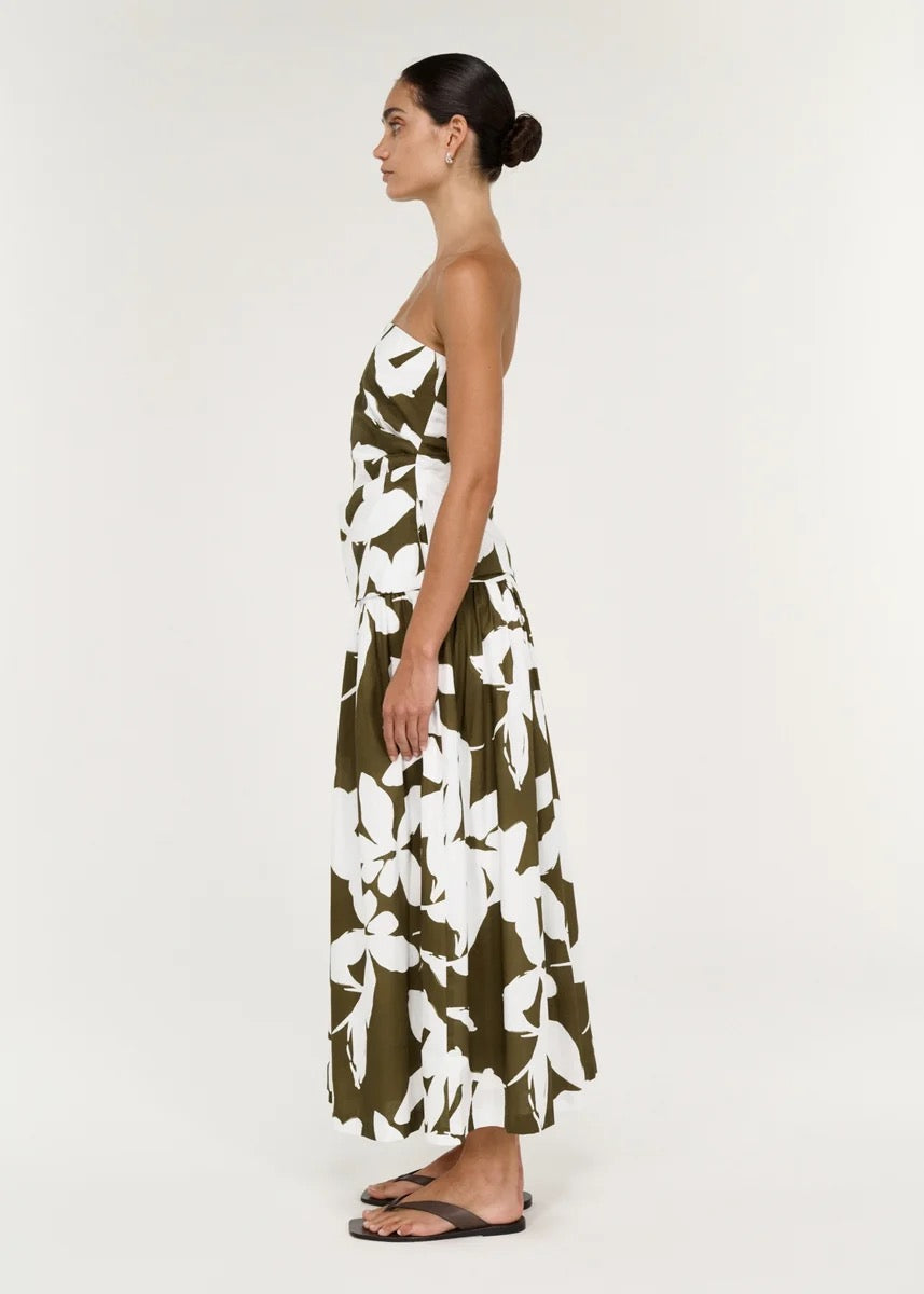 Staple the Label Liora Strapless Top Khaki/Cream