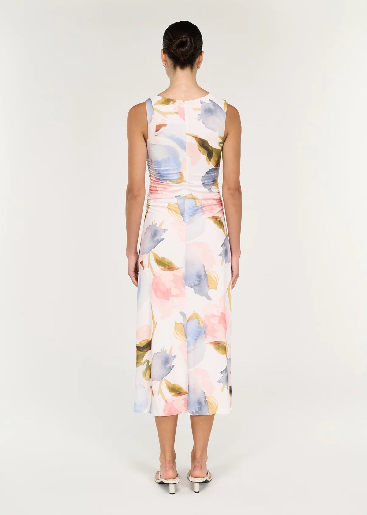 Staple the Label Valea Mesh Midi Dress Pastel Watercolour