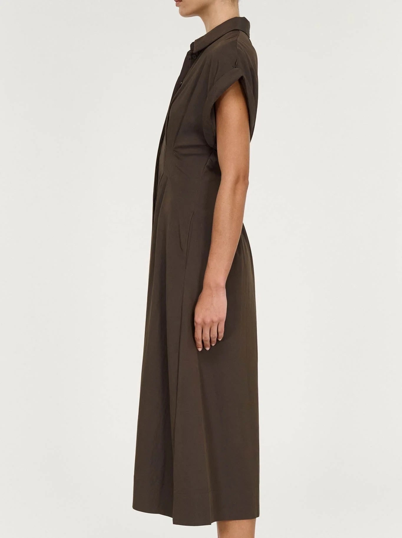 Staple the Label Lucienne Midi Shirt Dress Dark Olive
