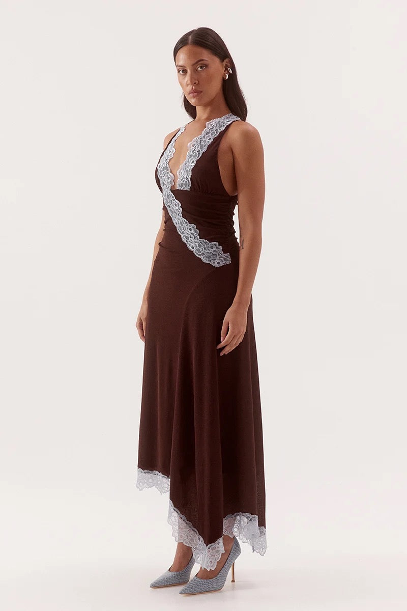 Sovere Harlow Dress Choc/Sky