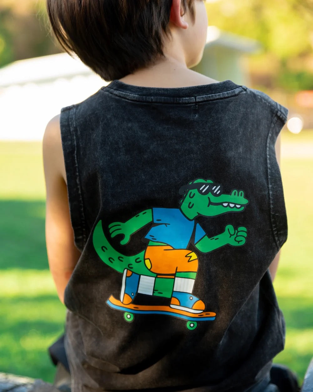 Band of Boys Black Wash Croc Skater Tank
