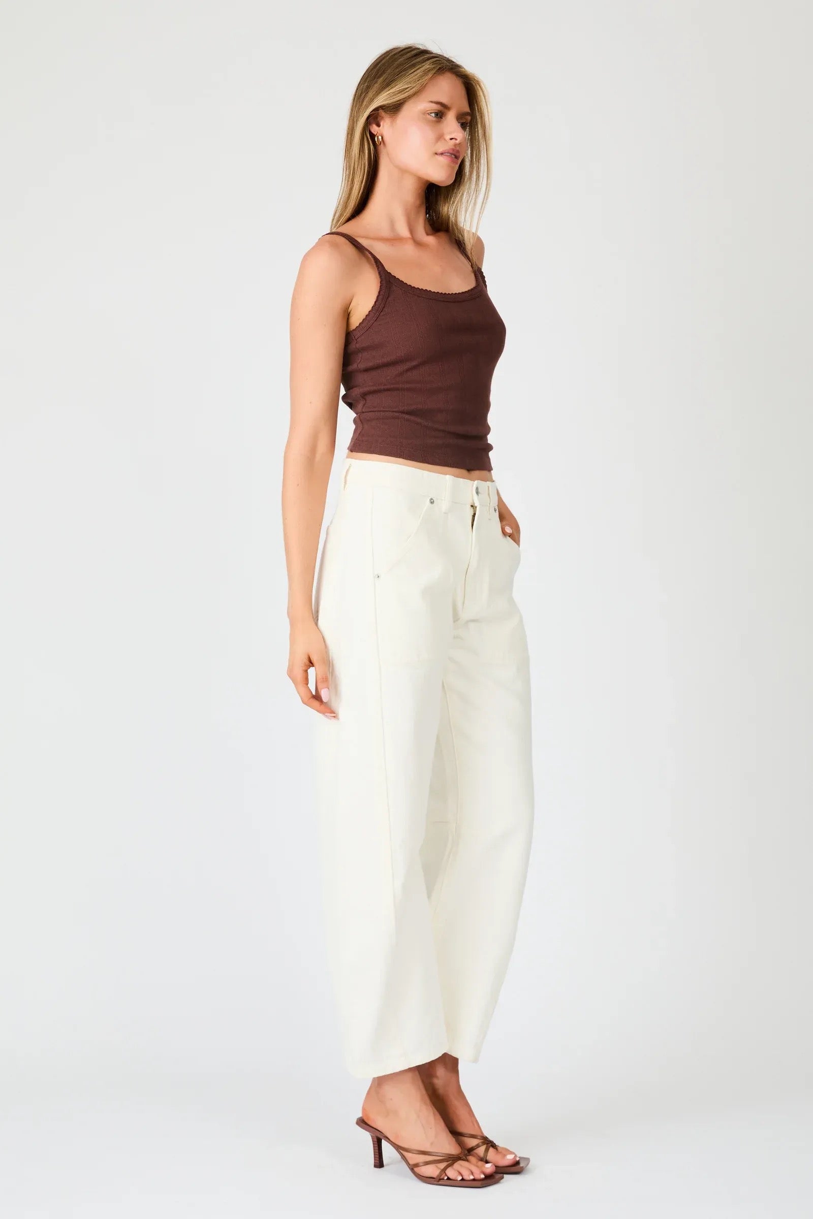 Rollas Pointelle Cami Chocolate