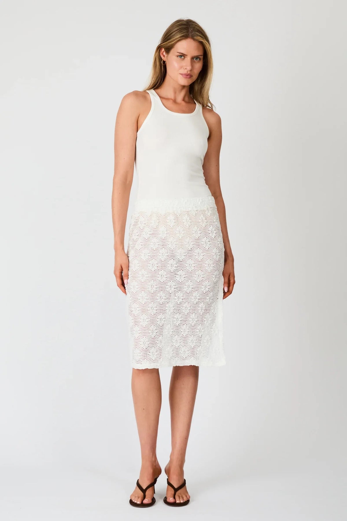 Rollas Aireys Midi Skirt White