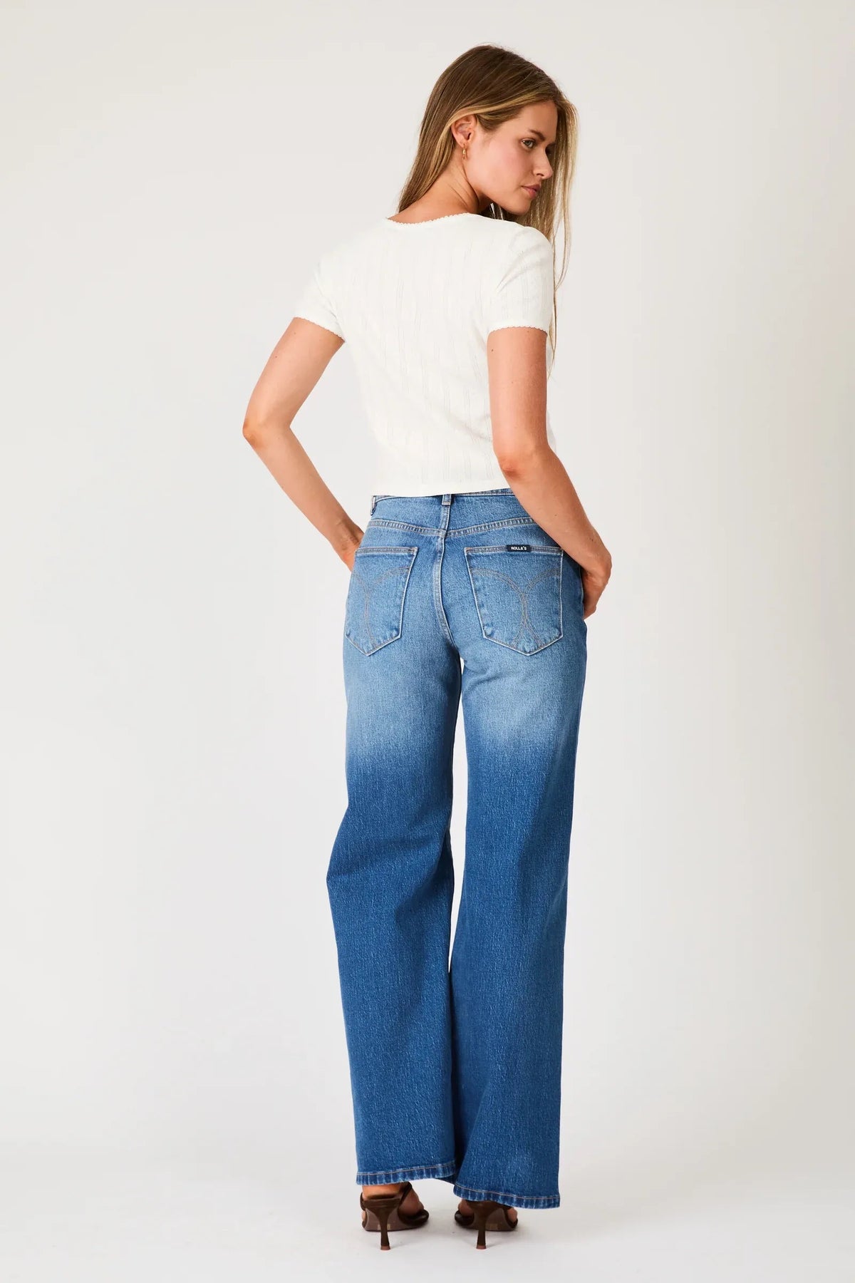 Rollas Pointelle Cross Over Top White