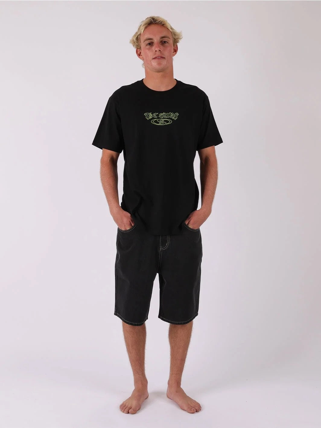 T&C Triad Denim Short Washed Black