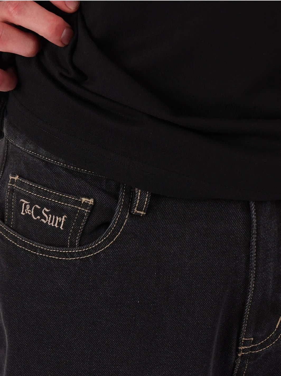 T&C Triad Denim Short Washed Black