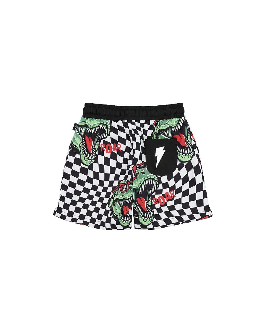 Radicool Dude T-Rex Twisted Chequer Boardies