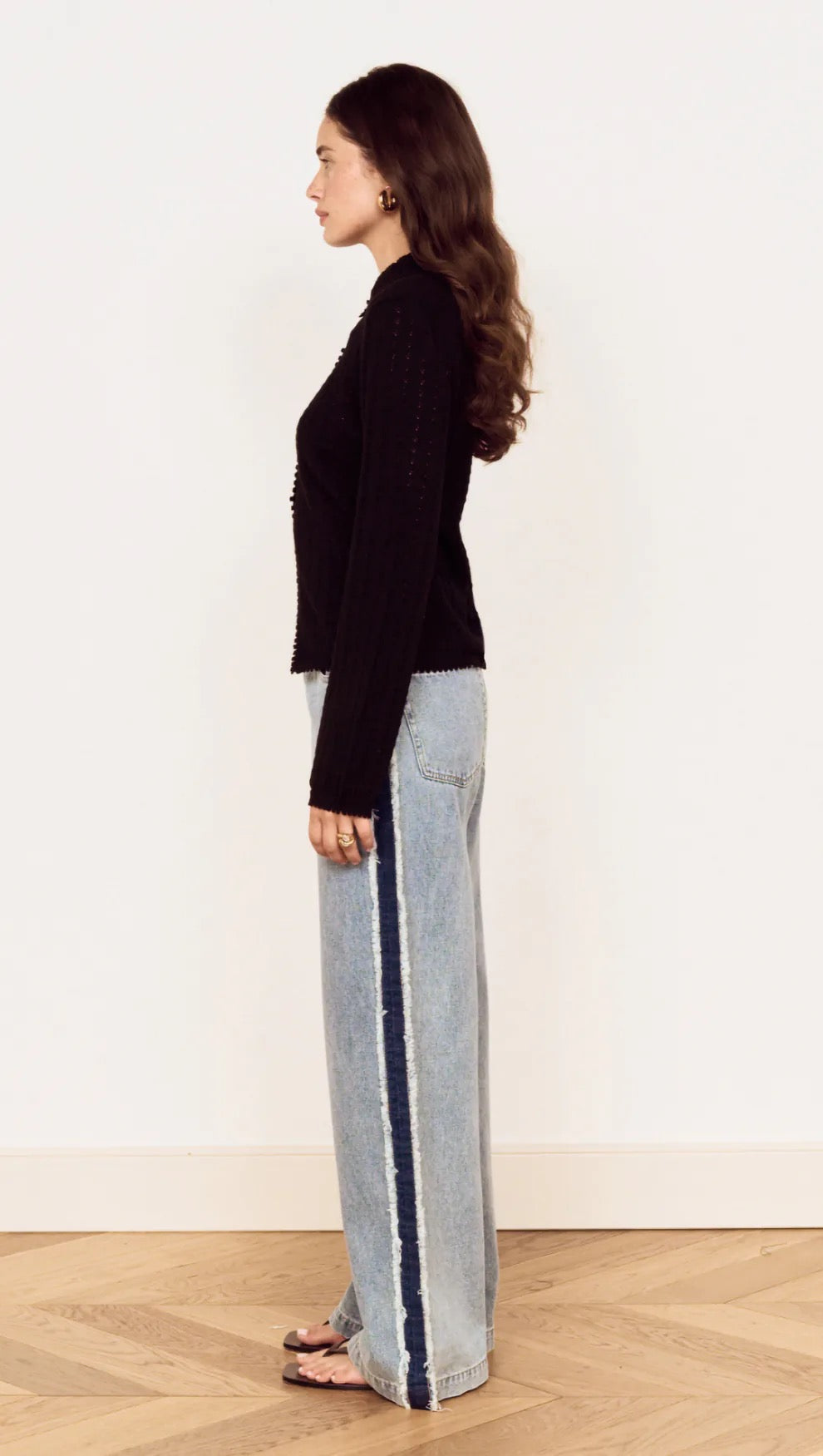Mink Pink Hannah Pointelle Cardigan Black