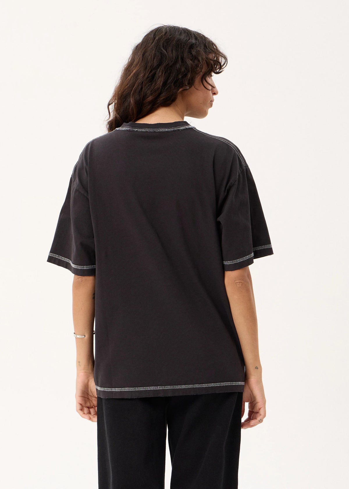 Afends Yang - Heavyweight Boxy Tee Stone Black