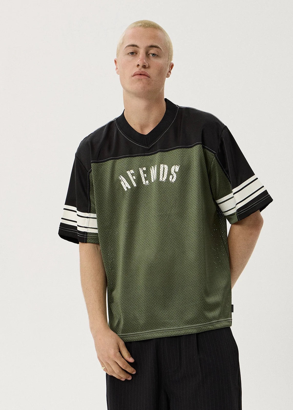 Afends Contingent - Mesh Jersey Boxy Tee Cypress