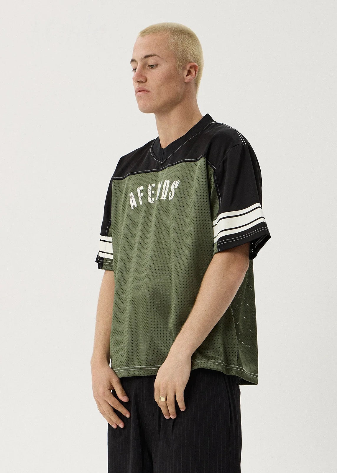 Afends Contingent - Mesh Jersey Boxy Tee Cypress