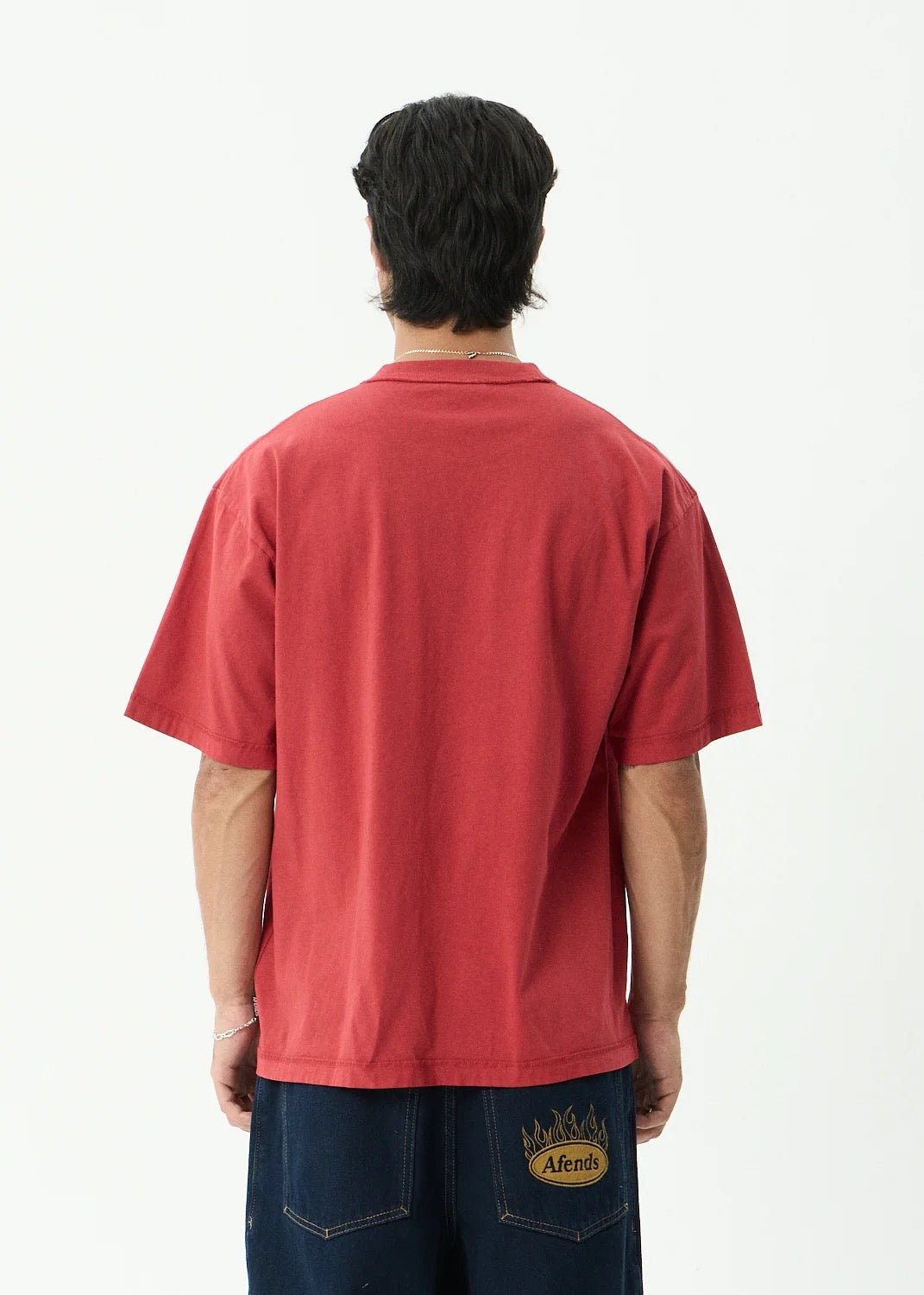 Afends Script - Boxy Tee Vintage Cherry