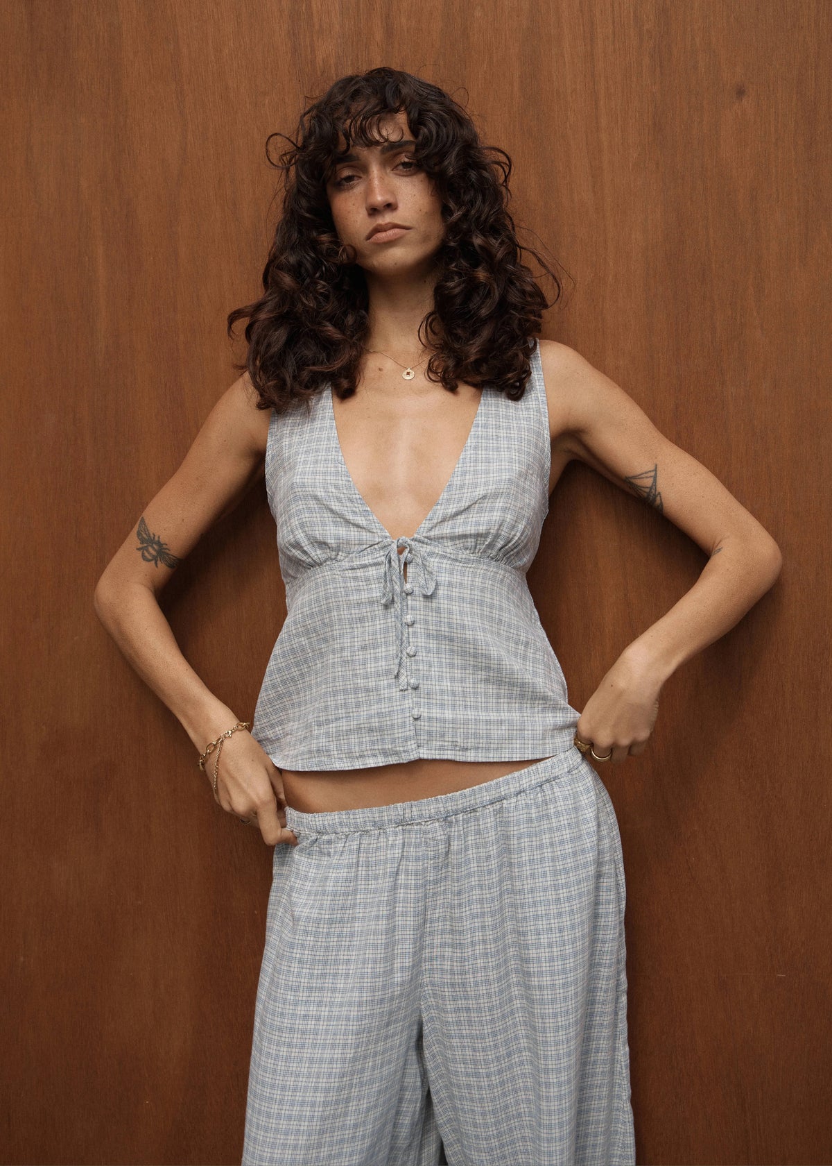 Afends Dahlia - Sleeveless Top Silver Birch