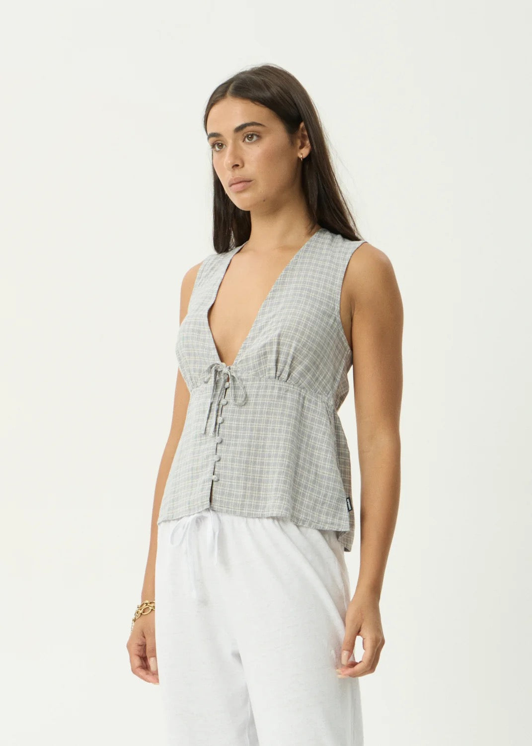 Afends Dahlia - Sleeveless Top Silver Birch