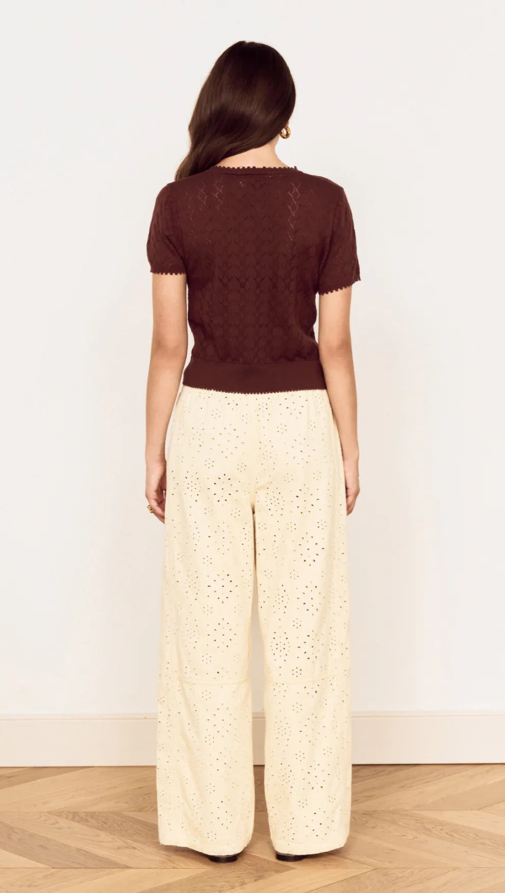 Mink Pink Calla Knit Tee Choc