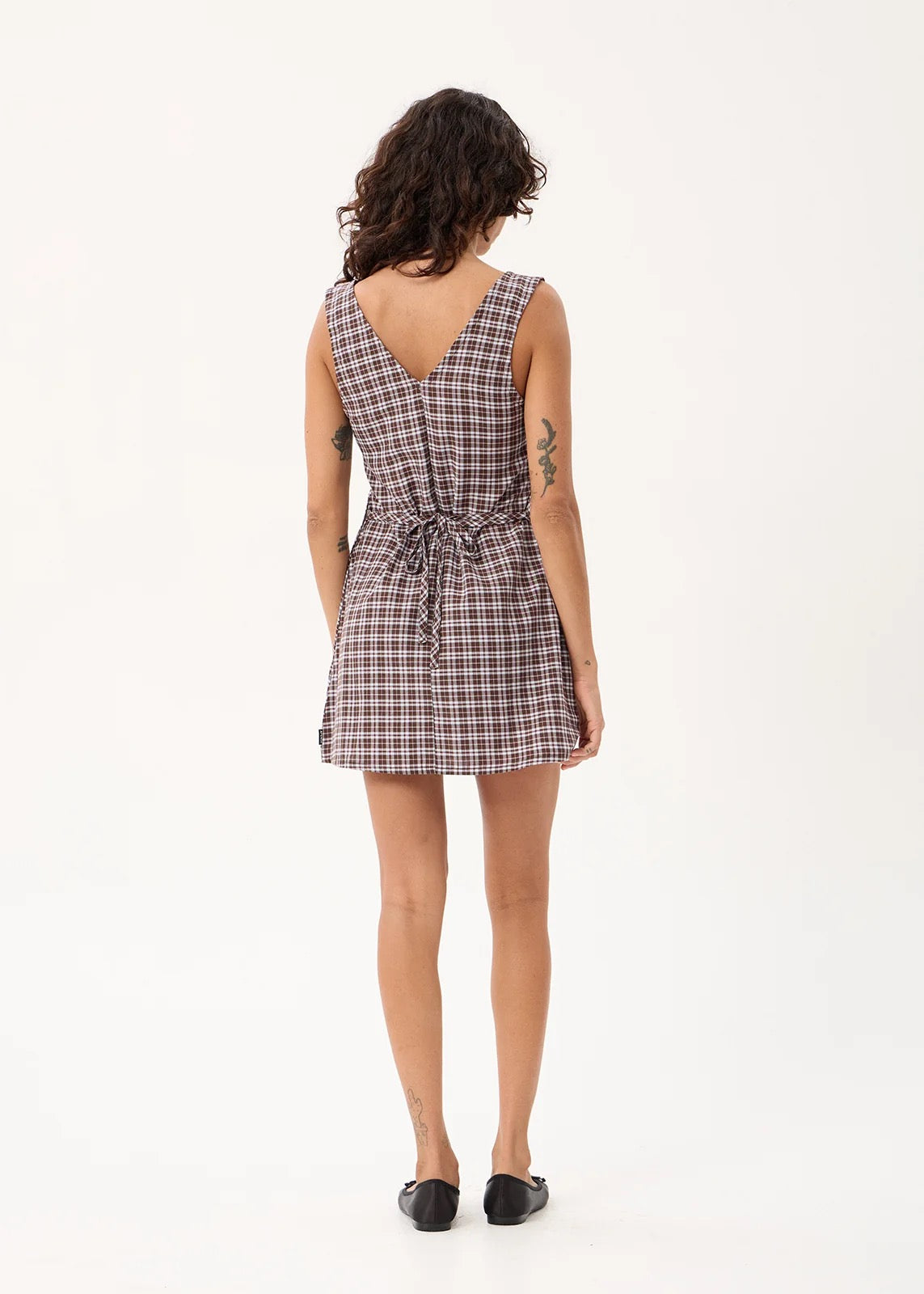 Afends Izzy - Mini Dress Brown / Blue Check