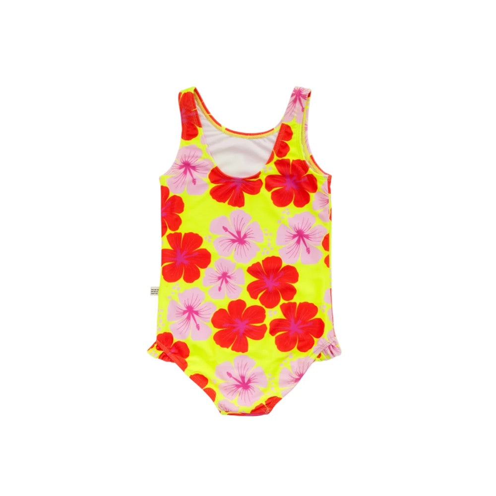 Nestling Neon Girls Swimsuit - Hibiscus