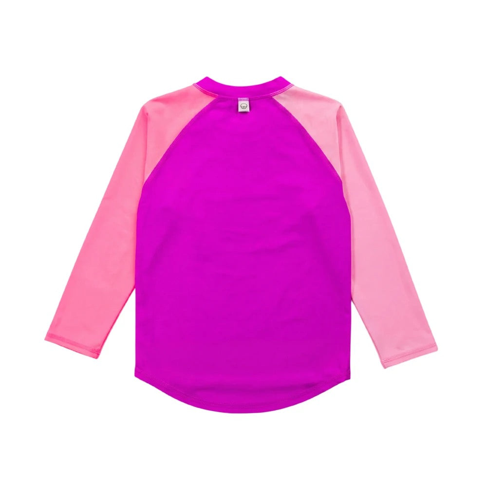 Nestling Neon Swim Half Zip Rash Vest - Spliced Purple