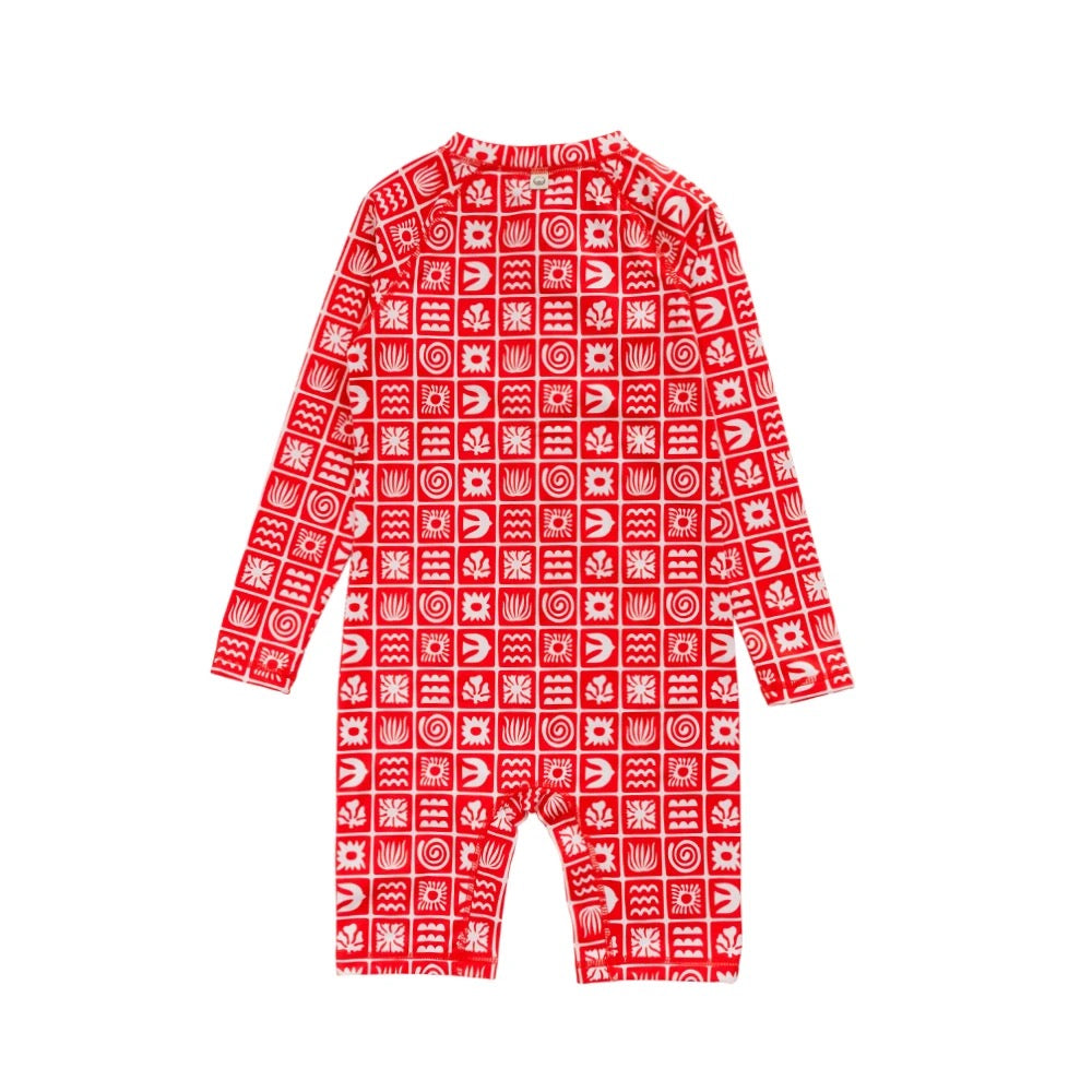 Nestling AquaLuxe Shortie Swimsuit - Red Retro Surf