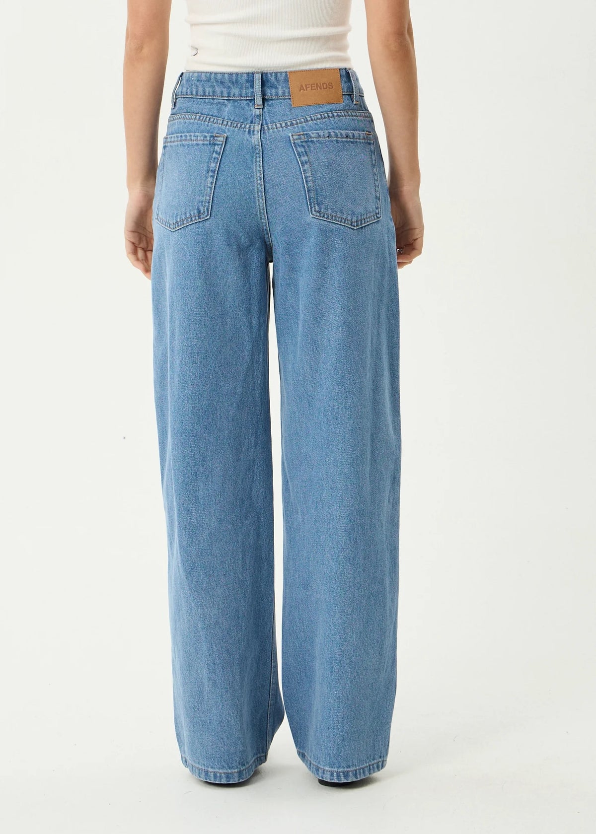 Afends Bella Denim Wide Leg Jean - Worn Blue