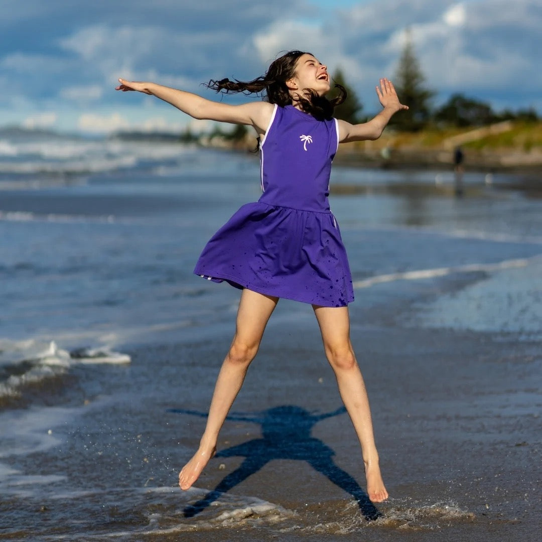 Hello Stranger Girls Vacay Dress Purple