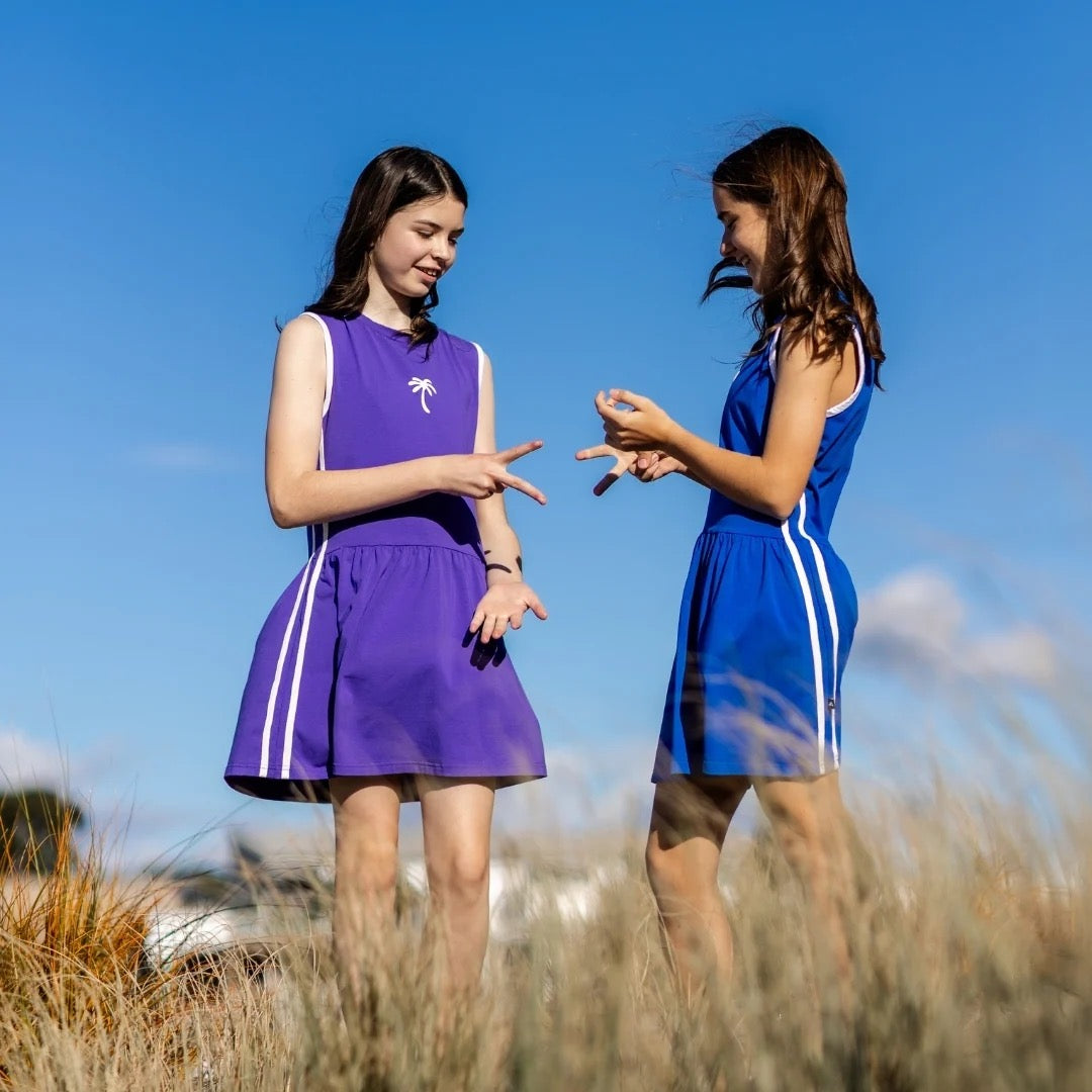 Hello Stranger Girls Vacay Dress Purple
