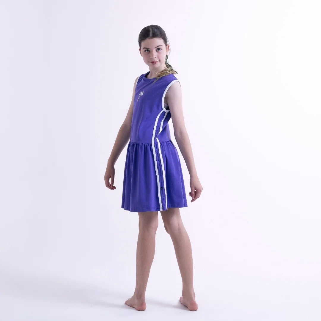 Hello Stranger Girls Vacay Dress Purple