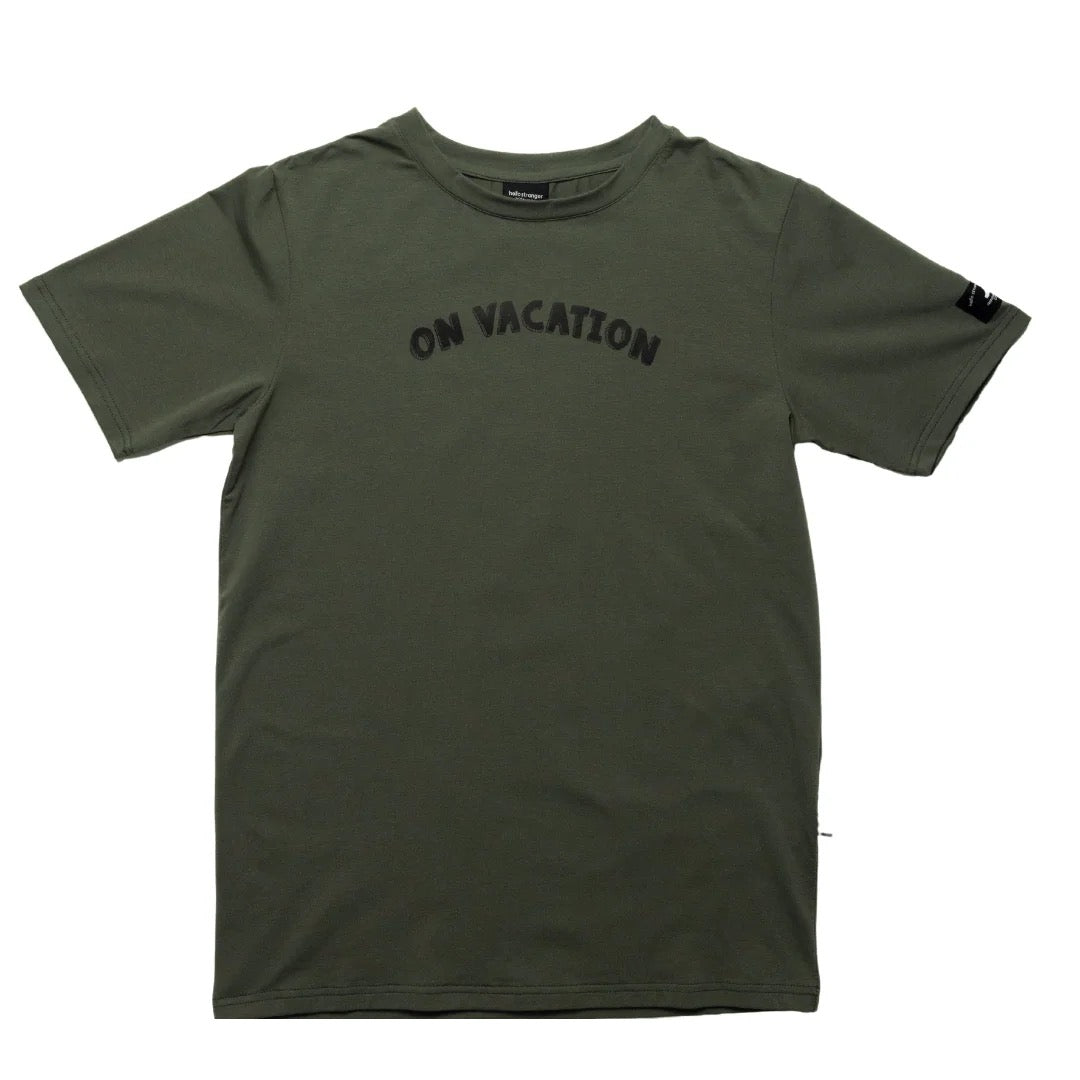 Hello Stranger On Vacation Tee Khaki