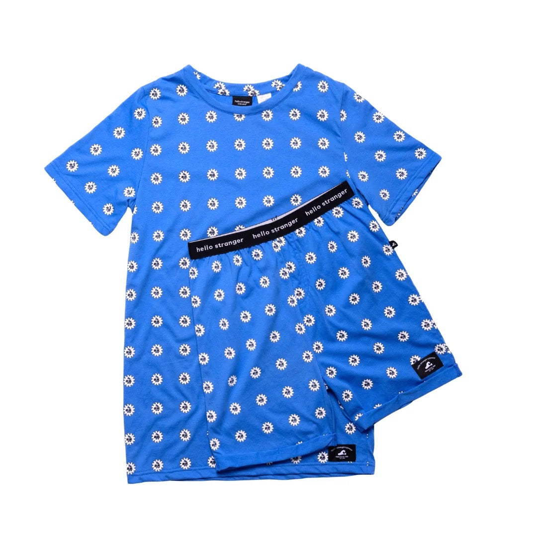 Hello Stranger Boys Summer PJs Blue