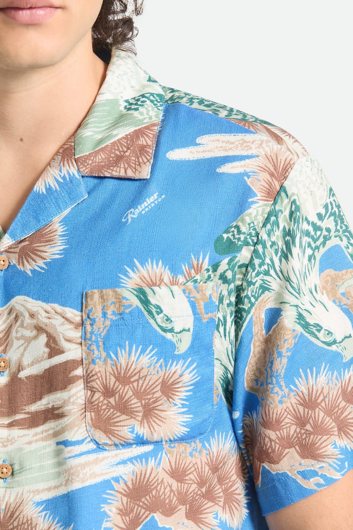 Brixton Rainer X Brixton Short Sleeve Woven Shirt Blue Sky