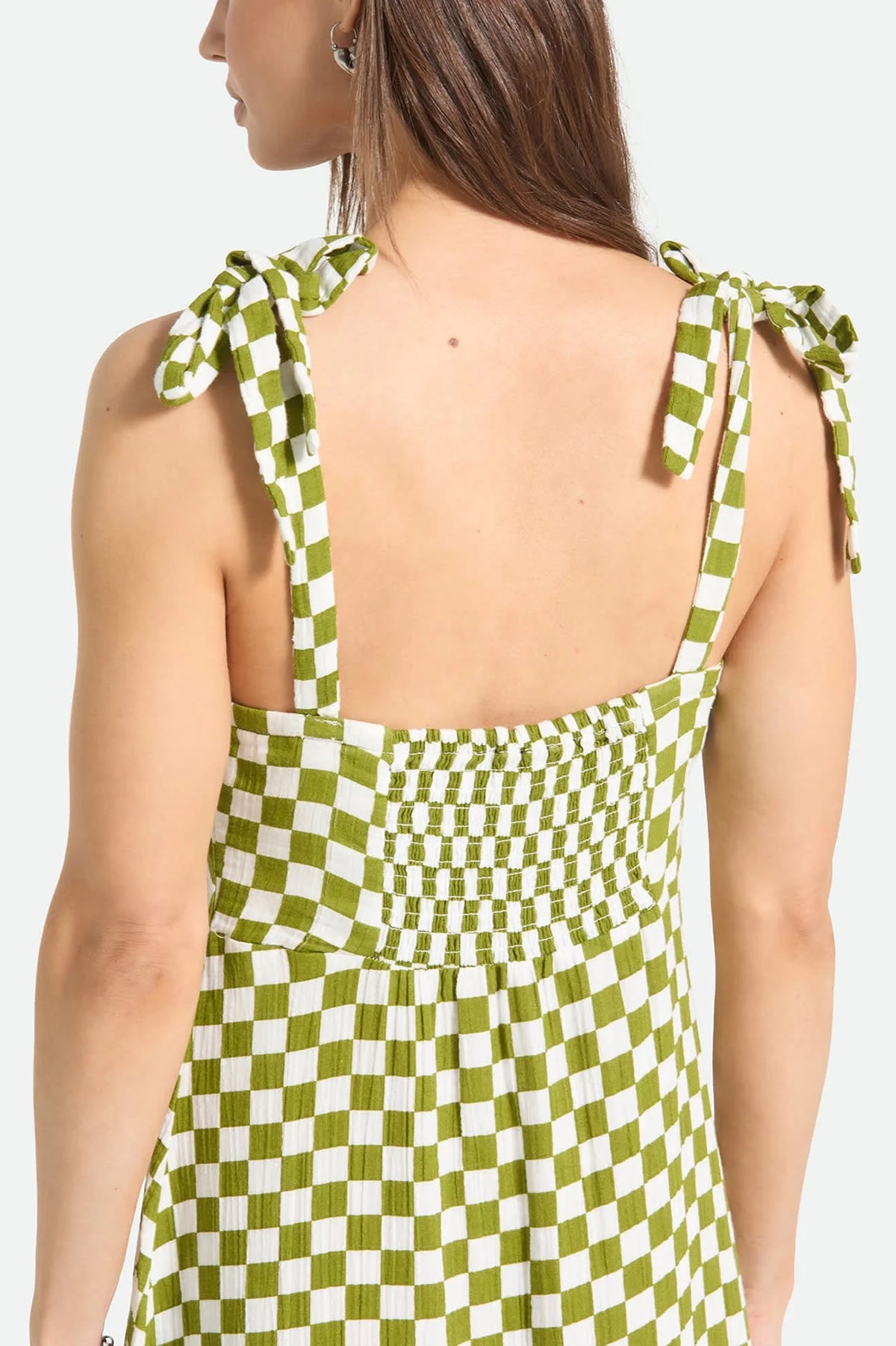 Brixton The Tie Dress Sublime Green Checkerboard