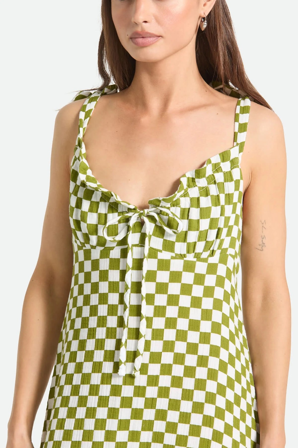 Brixton The Tie Dress Sublime Green Checkerboard