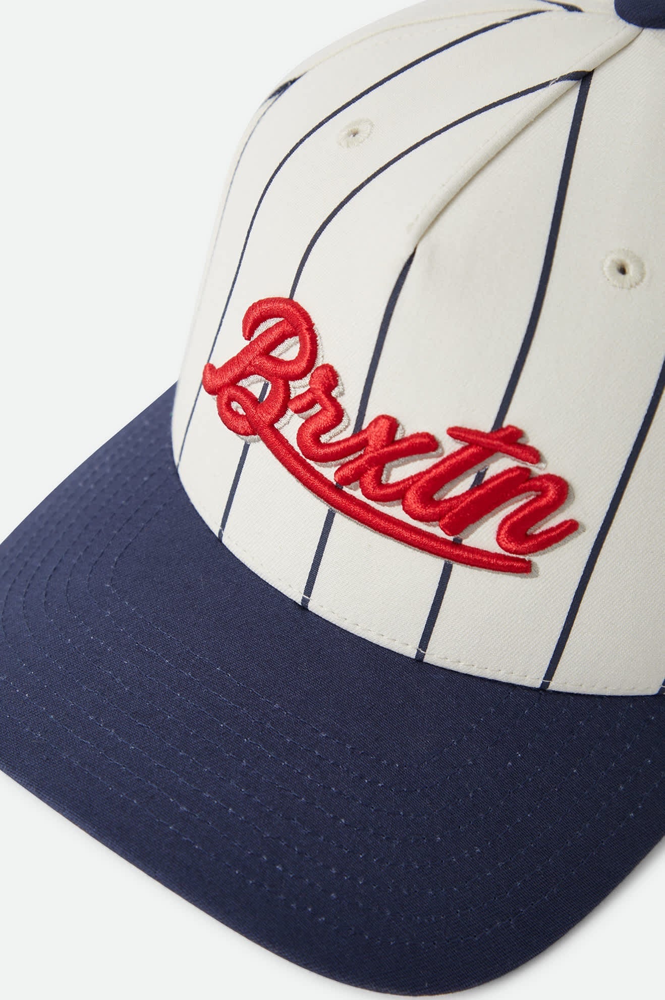 Brixton Jenson Snapback Off White Pinstripe Classic Navy