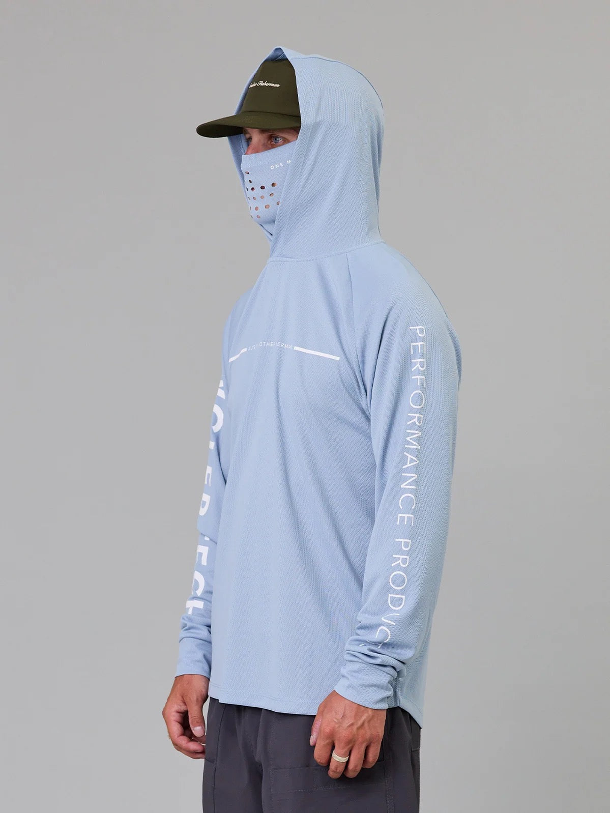 Just Another Fisherman Angler Tech UPF40 Hood Washed Blue