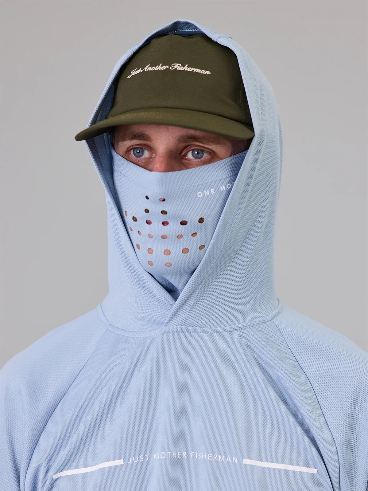 Just Another Fisherman Angler Tech UPF40 Hood Washed Blue