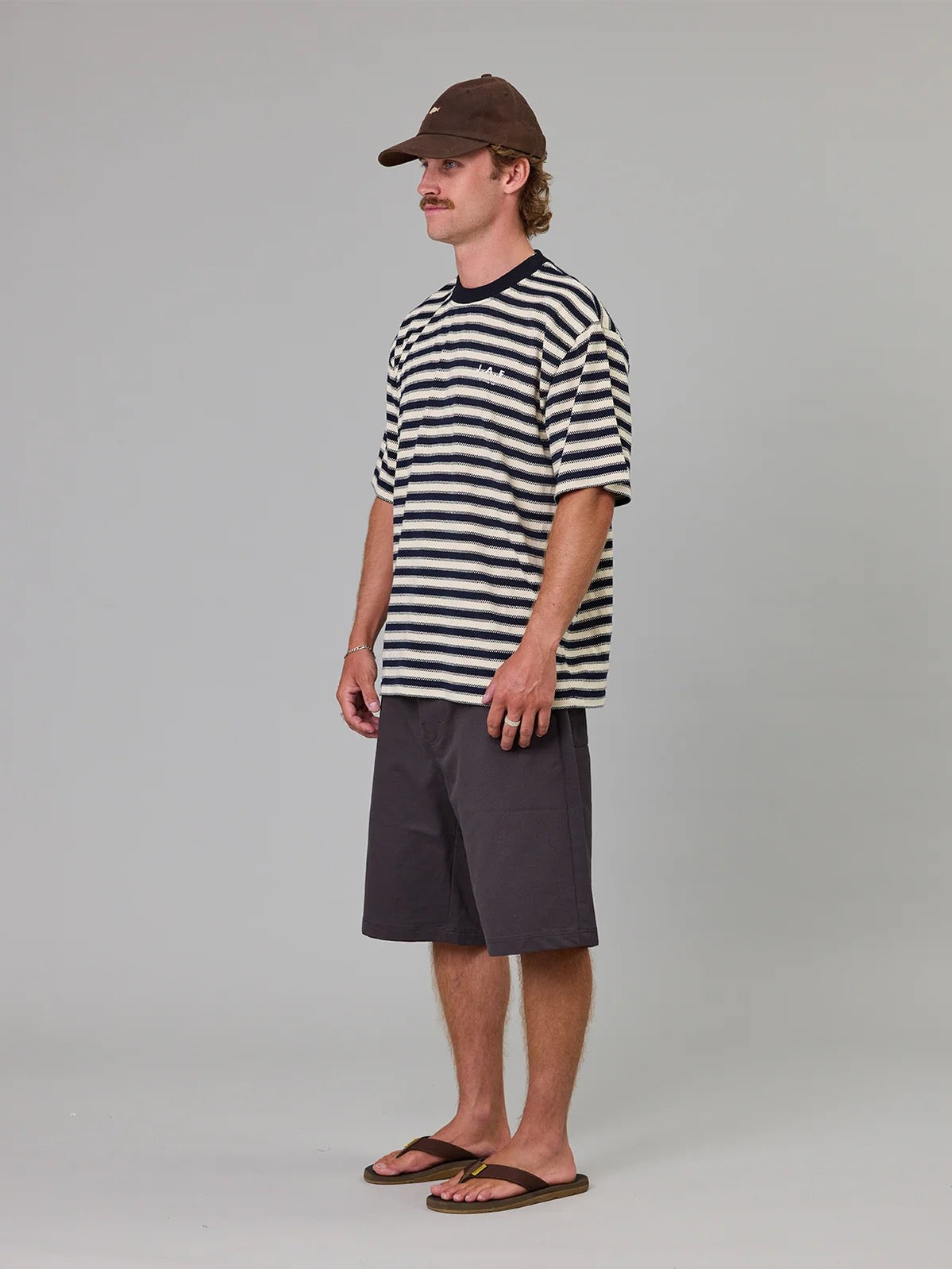 Just Another Fisherman JAF Shore Tee Navy Stripe