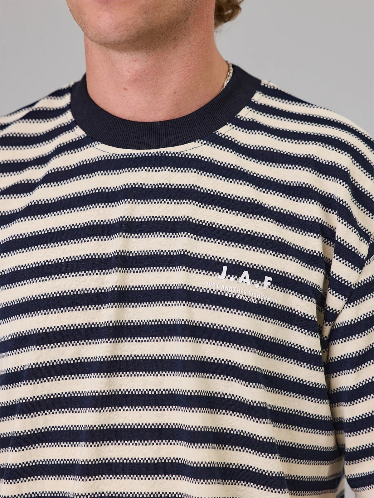 Just Another Fisherman JAF Shore Tee Navy Stripe