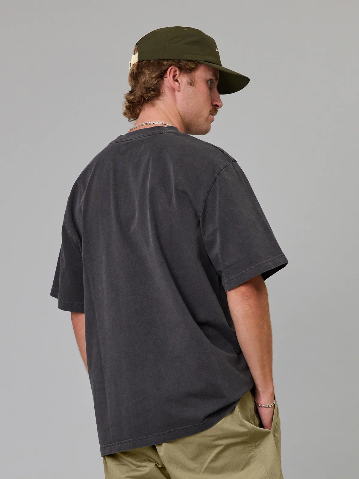 Just Another Fisherman Script Heavy Shore Tee Aged Black