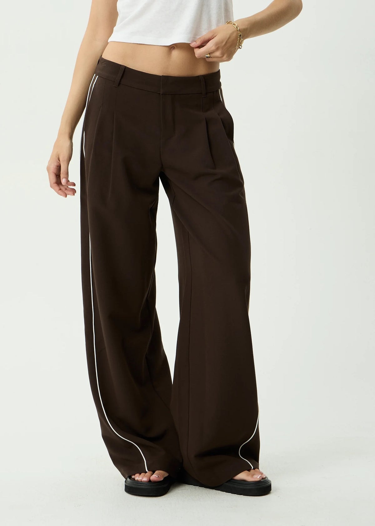 Afends Dita Low Rise Trouser - Coffee