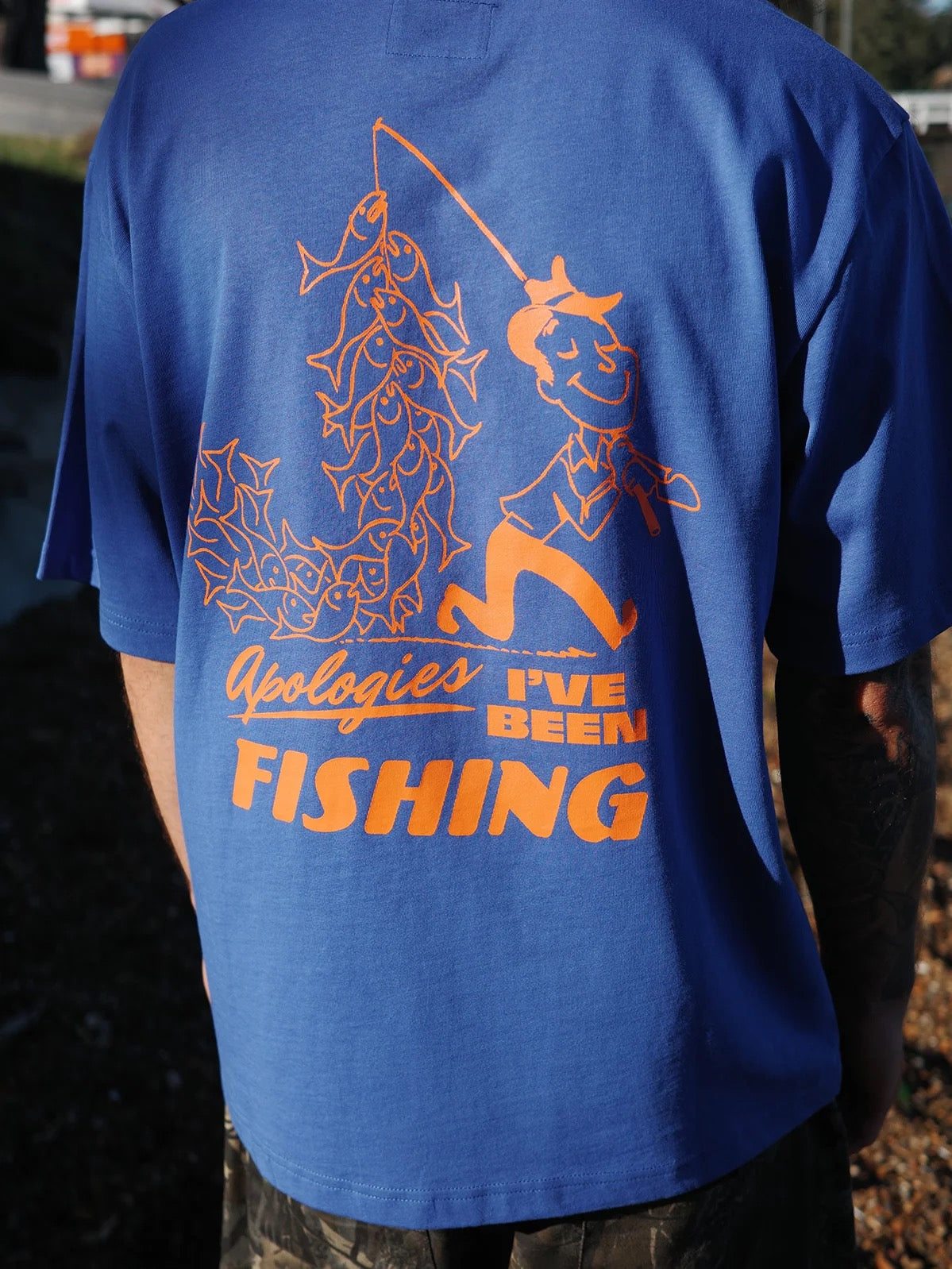 Just Another Fisherman Apologies Heavy Shore Tee Cobalt