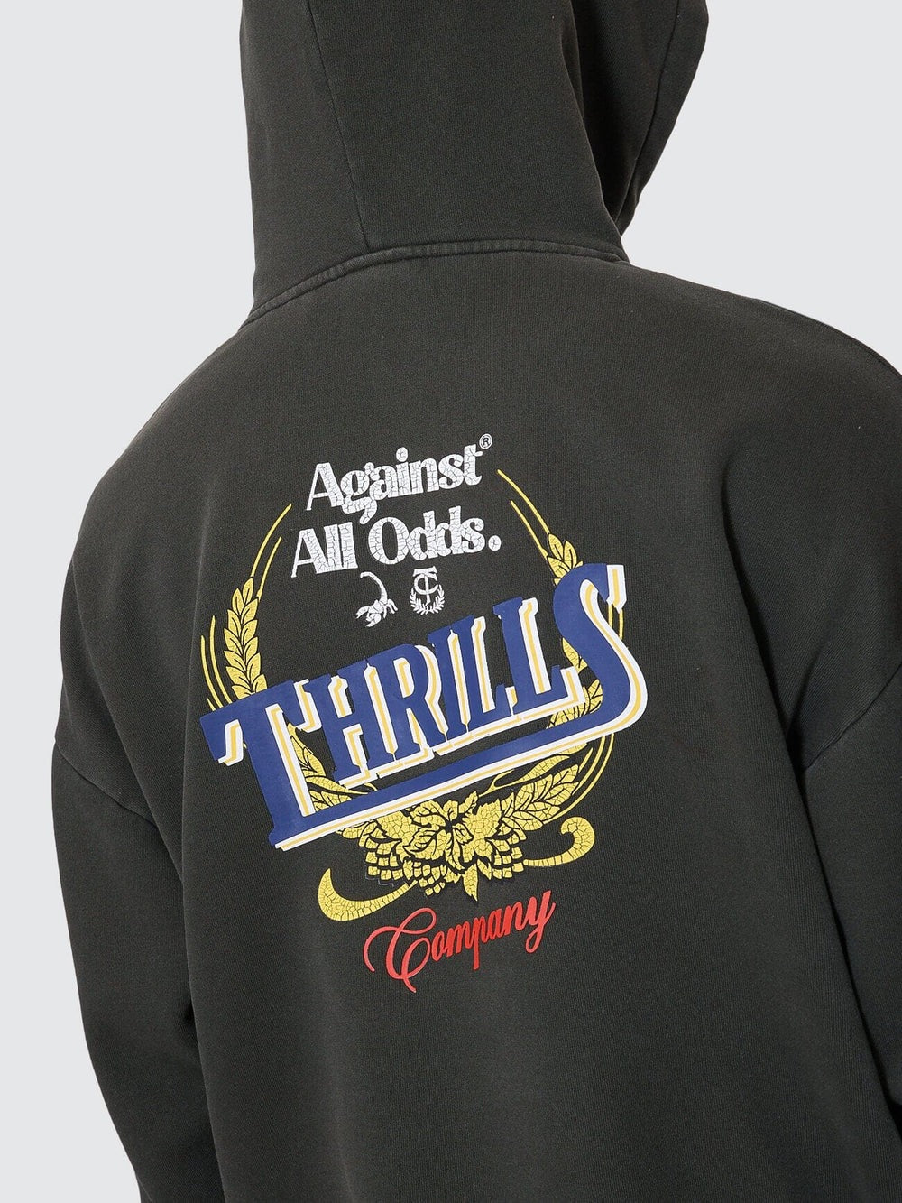 Thrills Against All Odds Slouch Pull On Hood Oil Green