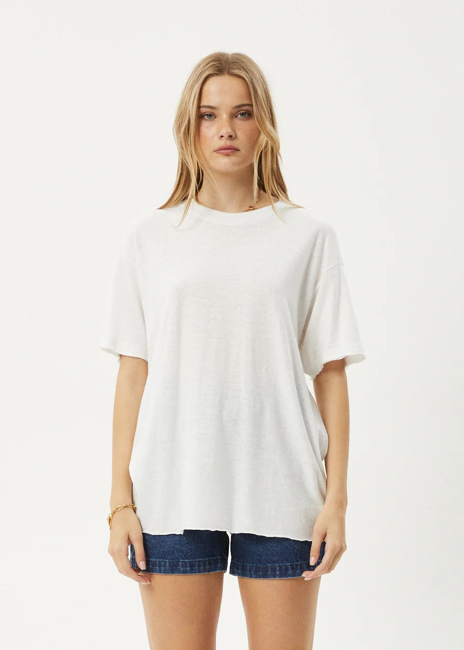 Afends Slay Oversized Tee - White