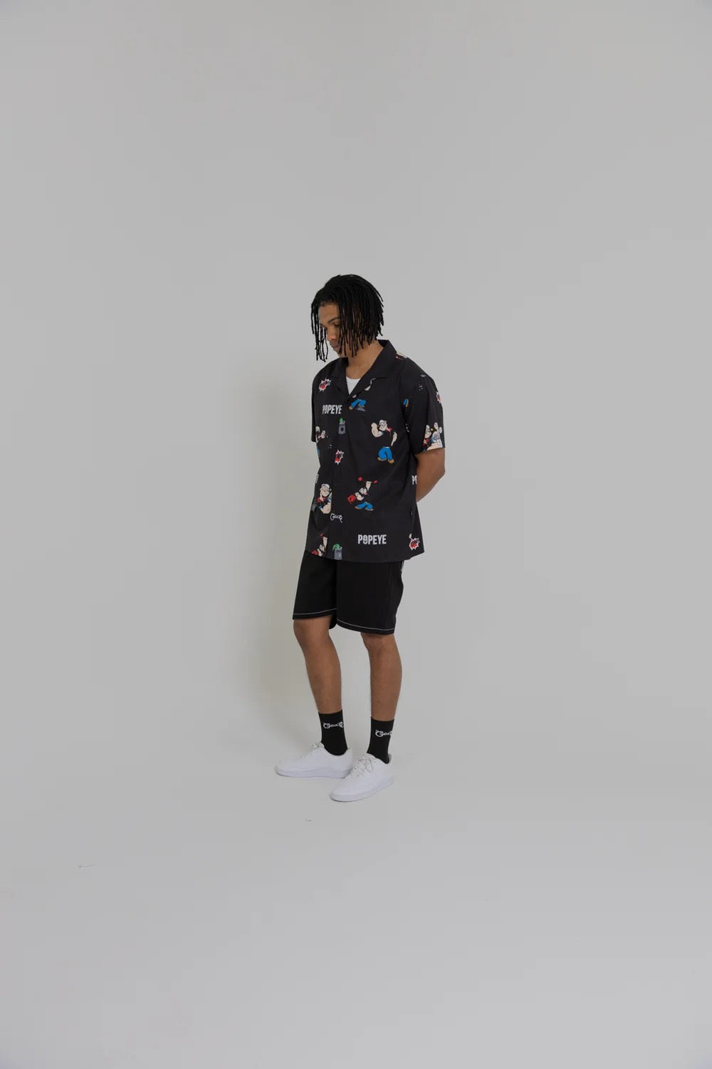 Crate X Popeye Cuban Collar Shirt Black