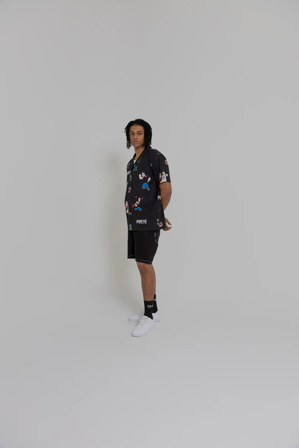 Crate X Popeye Cuban Collar Shirt Black