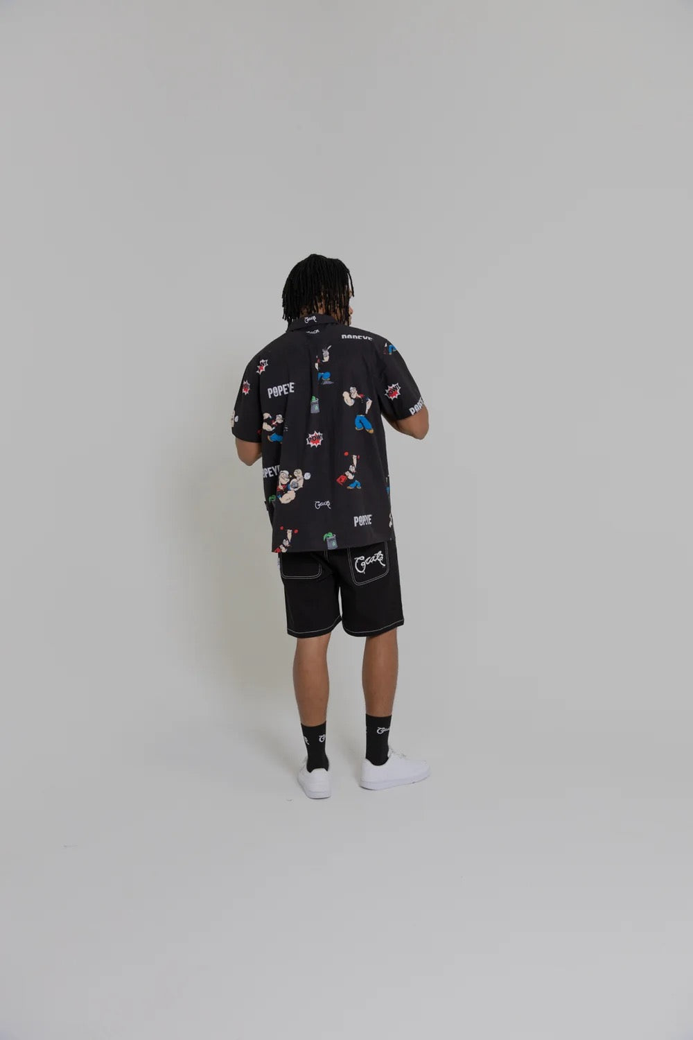Crate X Popeye Cuban Collar Shirt Black