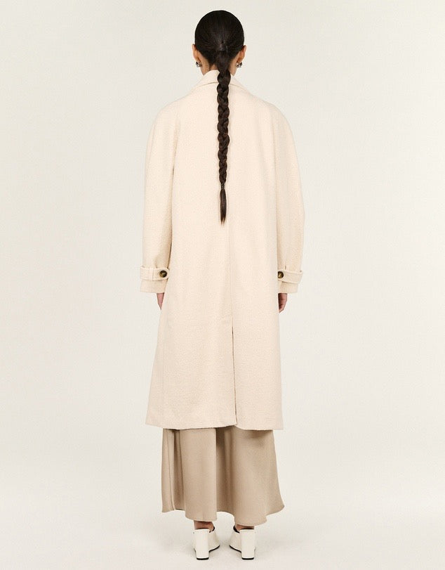 Staple The Label Haven Boucle Coat Cream