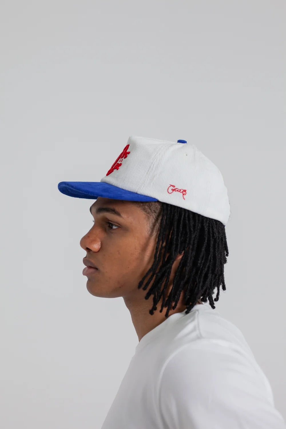 Crate Monogram Cord Snapback White/Blue