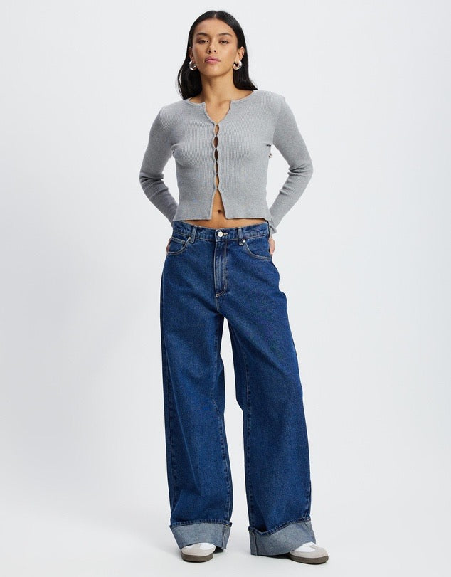 Abrand 95 Super Baggy Tara Turn Up Dark Blue