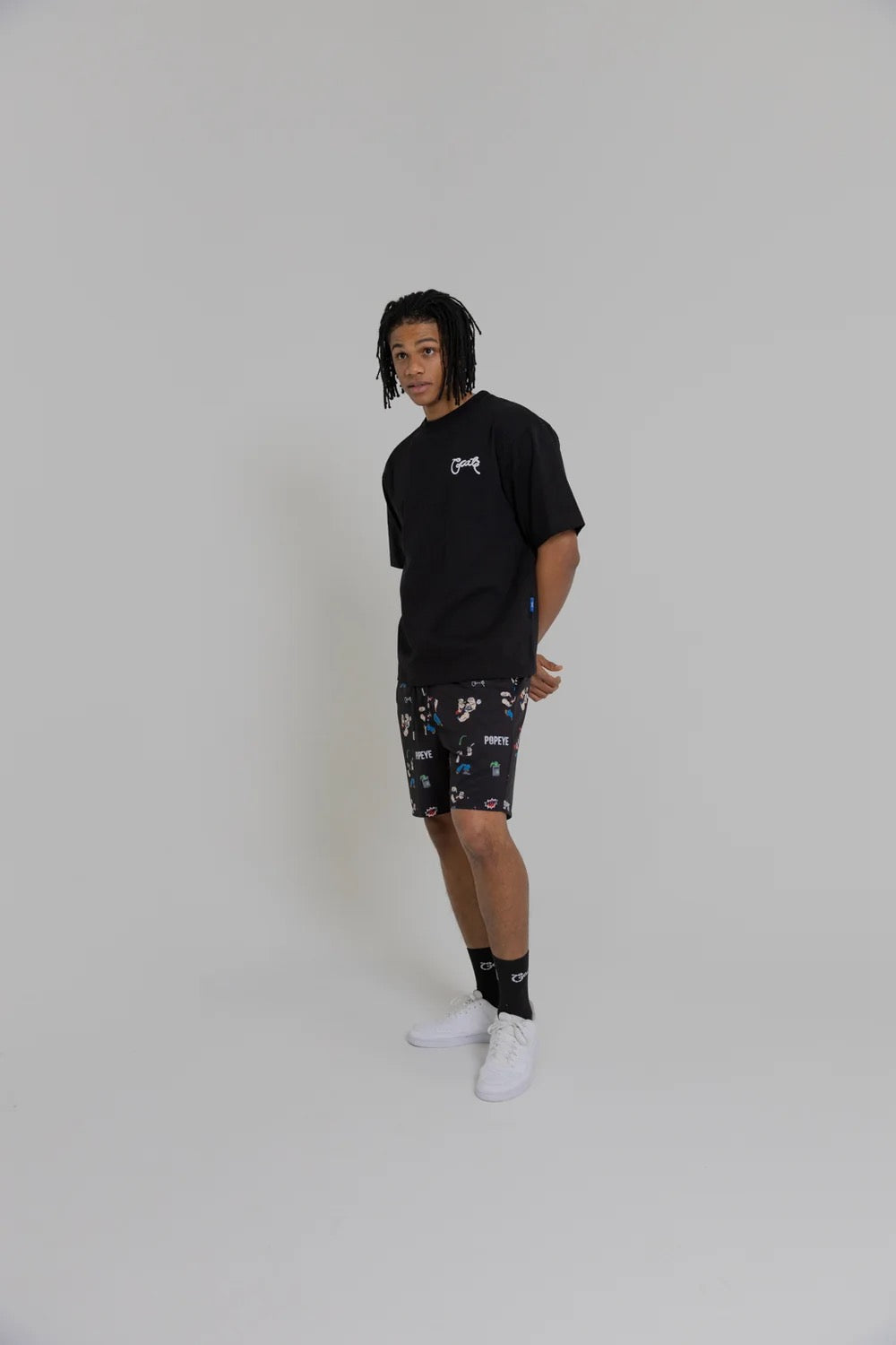 Crate X Popeye All Over Print Swim Shorts Black