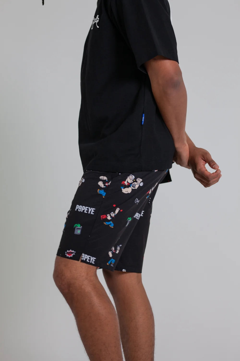 Crate X Popeye All Over Print Swim Shorts Black